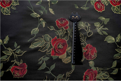 Gold Thread Rose Jacquard Fabric: 3D Texture Upholstery, Costume, Decor - 63" Wide