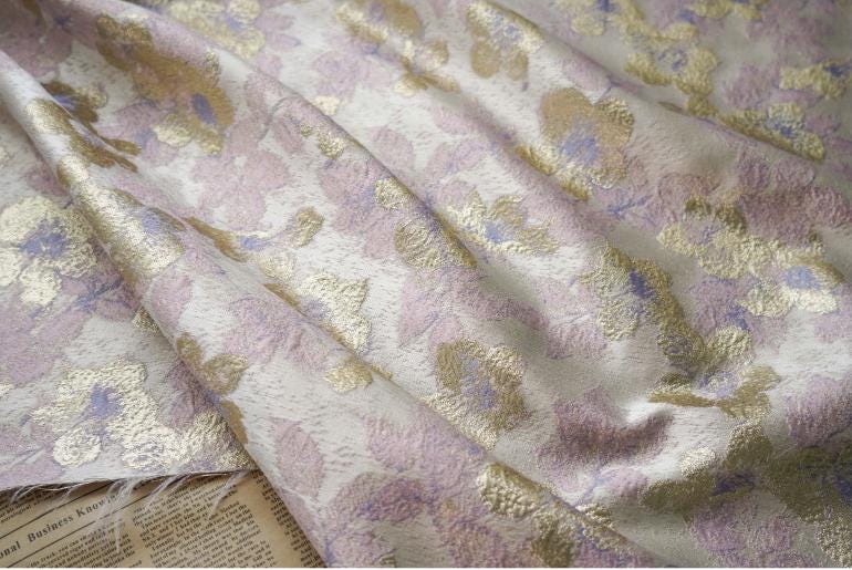 Gold Thread Jacquard Fabric: Retro Upholstery, Costume, & Decor