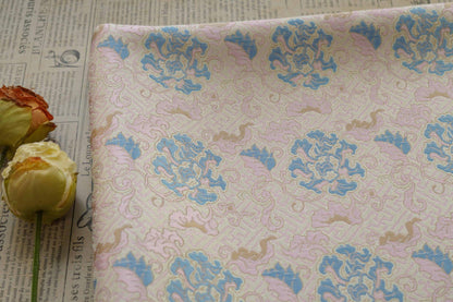 Tissu brocart à motif pivoine : 55 pouces, style tibétain impérial