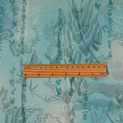Calligraphy Floral Polyester Spandex Fabric: Silken Flow, 59" Wide