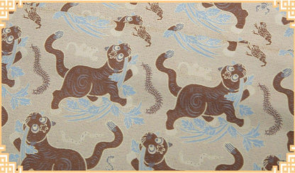 Tissu brocart jacquard Totem 59 po de large : style tibétain impérial