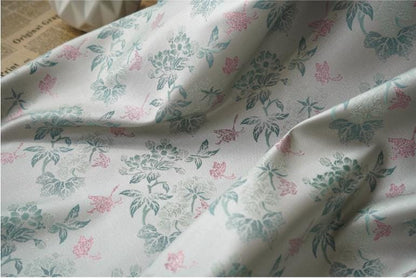 Floral Jacquard Fabric With Gold Thread: 60" Wide, Upholstery & Drapery