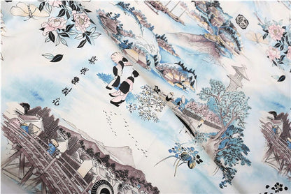 Japanese Cotton Spandex Fabric: Kimono Dress Sewing Material