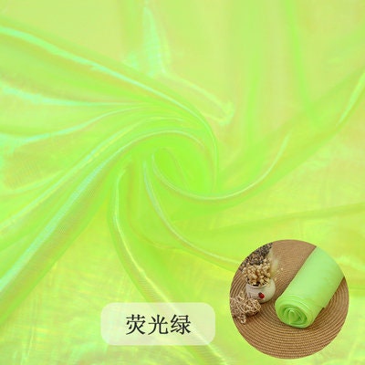 Iridescent Symphony Organza Fabric: Shimmering Crush Glass Yarn, 59" Wide