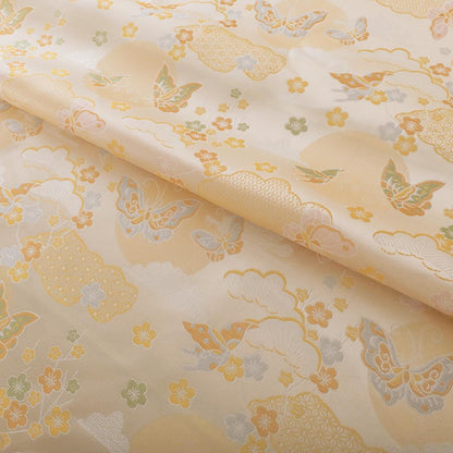 Butterfly Weaving Rayon Fabric: Mongolian Tibetan Gold Pattern, 58"W