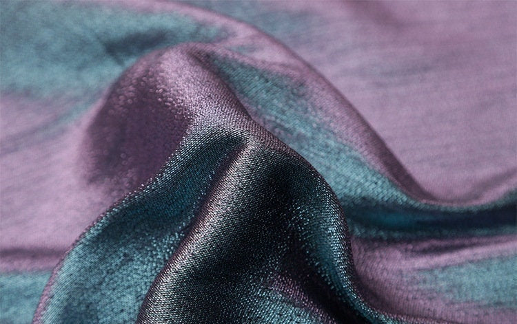 Aurora Mirage Polyester Fabric: Two-Tone Discolored Sewing Material (57"W)