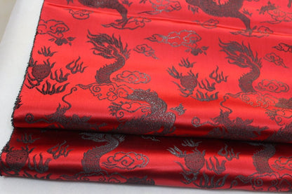 Chinese Dragon robe, cheongsam, Tibetan robe, spinning Fabric, silk, satin, and brocade, 35"W
