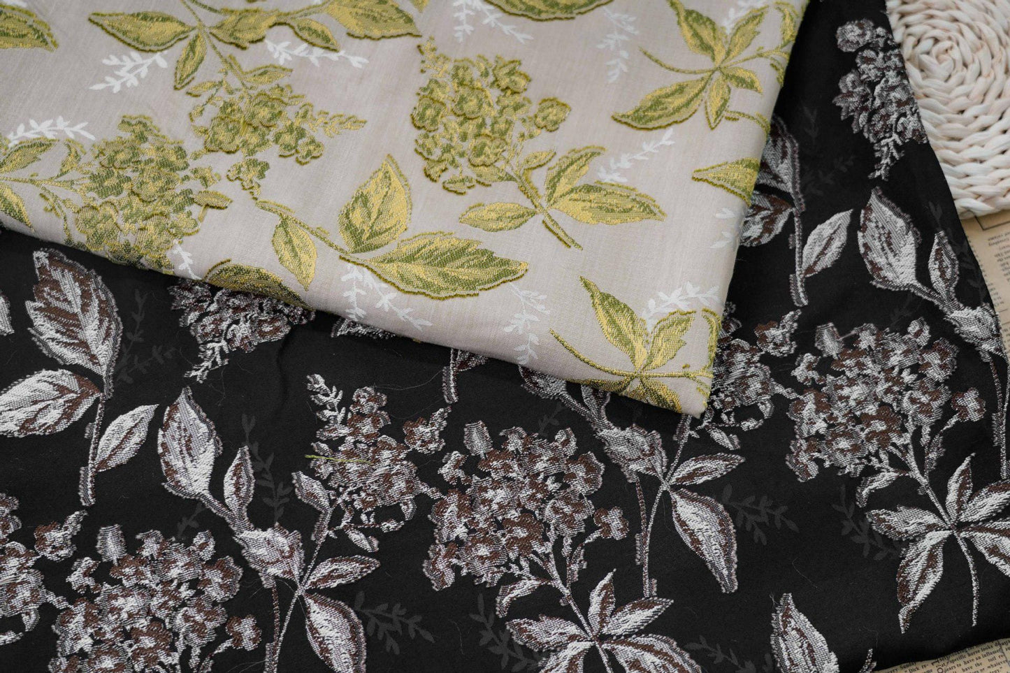 Retro Floral Jacquard Fabric: 49" Wide Polyester Upholstery & Costume DIY