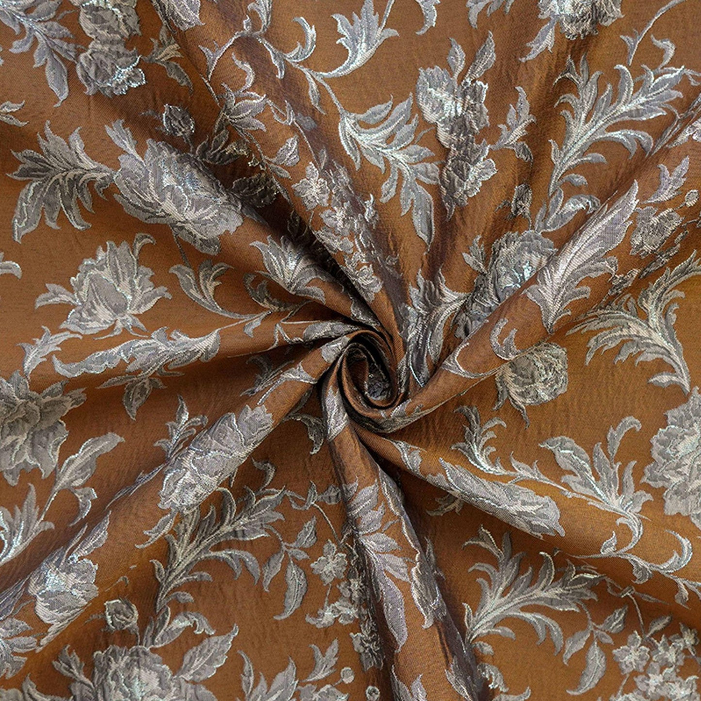 Tissu brocart jacquard tissé à motif floral en relief 3D de luxe, design européen, largeur 63 pouces