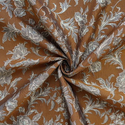 Tissu brocart jacquard tissé à motif floral en relief 3D de luxe, design européen, largeur 63 pouces