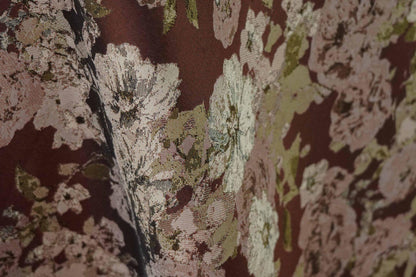 Vintage Floral Jacquard Fabric: 55"W Pastoral Style - By The Meter