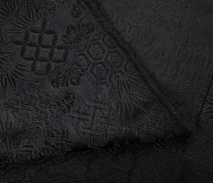 Nishijin Ori Jacquard Silk Brocade Fabric: Japanese Plaid, 59" Wide