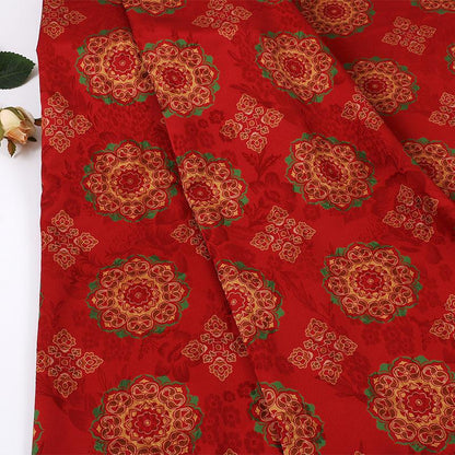 Floral Baoxiang Print Rayon Silk Fabric - 59" Wide