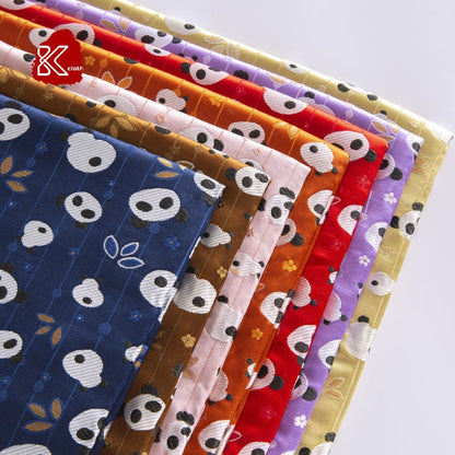 Panda Brocade Satin Fabric: Japanese Style Sewing Material (59" or 29.5" Width)