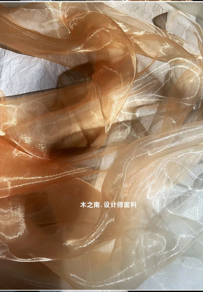 Gold Gradient Gauze Fabric: 57" Wide Liquid Texture