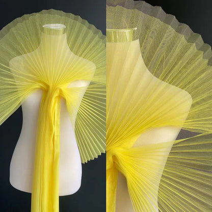 Pleated Tulle Fabric: 59" Wide Stiff Mesh, Designer Wedding Material