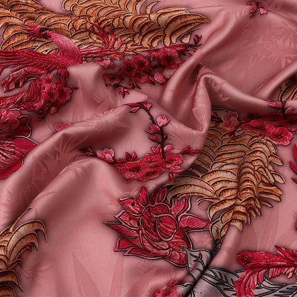 Satin Jacquard Fabric: 59"W Digital Print Shantung Silk - Upholstery, Costume, Drapery