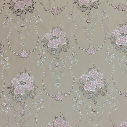 Gold Thread Floral Jacquard Fabric: 57"W Costume & Upholstery Rayon