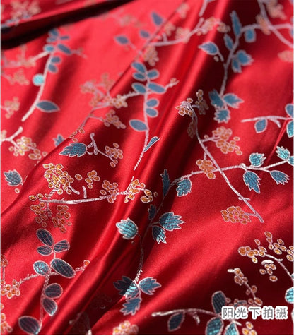 Grape Blossom Silk Brocade Fabric: 29.5"W Cheongsam Qipao Sewing