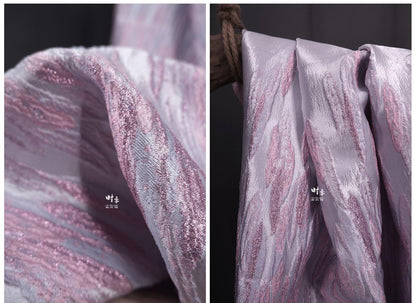 Irregular Gradient Feather Jacquard Fabric: 55"w Oil Painting Style