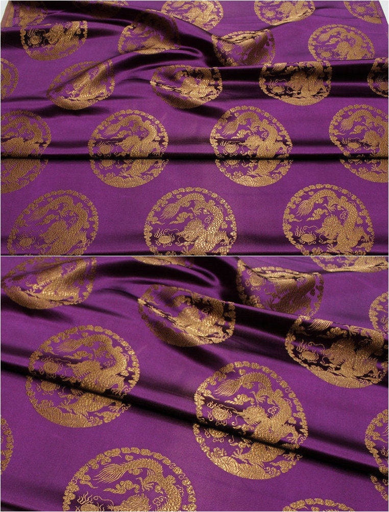Dragon Brocade Fabric: Multicolor Silk Rayon Blend, Upholstery Sewing Material
