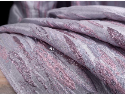 Irregular Gradient Feather Jacquard Fabric: 55"w Oil Painting Style