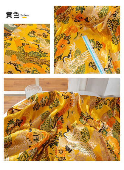 Tissu brocart de soie Kirin japonais : tissu d’ameublement tissé Nishijin coloré (largeur : 150 cm)