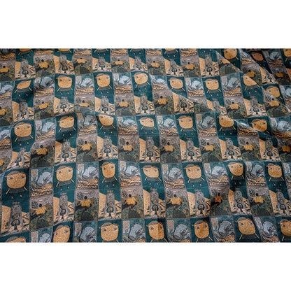 Cartoon Graffiti Jacquard Fabric: Abstract Oil Painting Style, 63"W