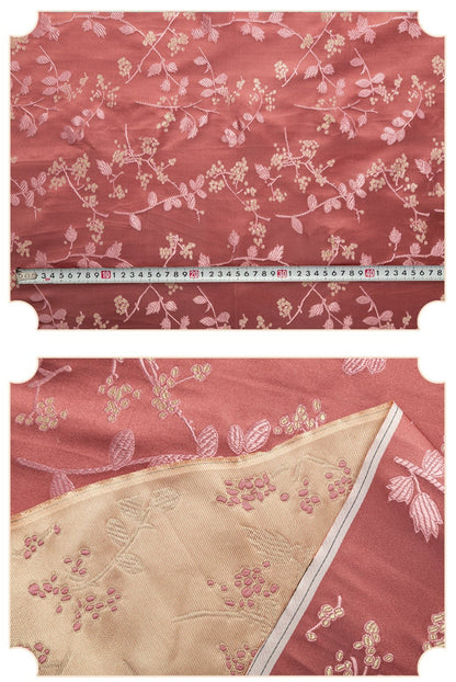 Tissu brocart à motifs floraux : mélange de soie et de rayonne de style chinois, 75 cm de large