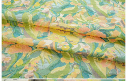 Gold Thread Jacquard Fabric: 3D Oil Painting Texture, 60" Wide