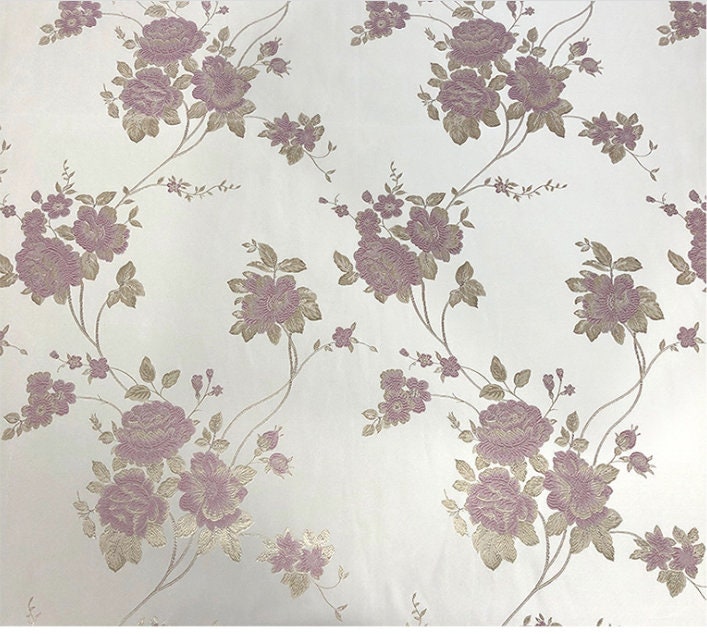 Metallic Damask Satin Fabric: 3D Texture Floral Jacquard (56"W)
