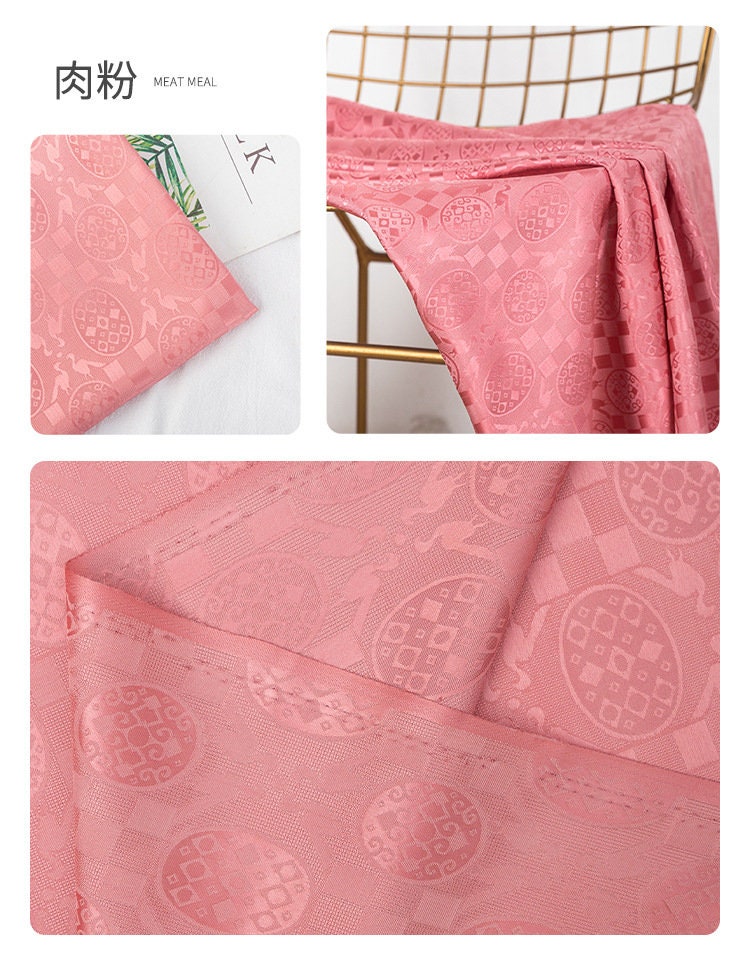 Floral Silk Brocade Fabric: 59" Wide Jacquard Damask - By The Meter