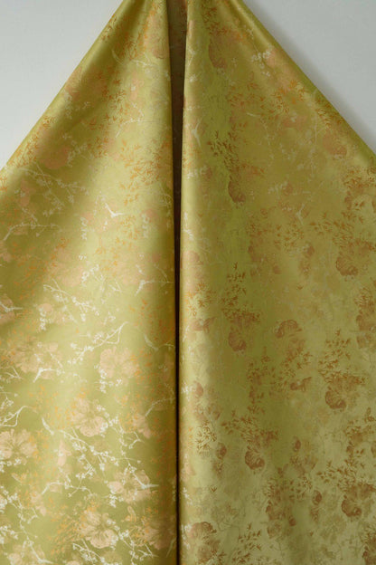 Bamboo Leaf Floral Brocade Fabric ��� Watercolor Jacqua" Wide