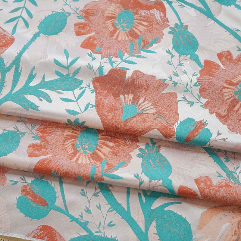 Reversible Rose Jacquard Fabric: Embossed 3D Woven Material, 56"W - Poppylollipop