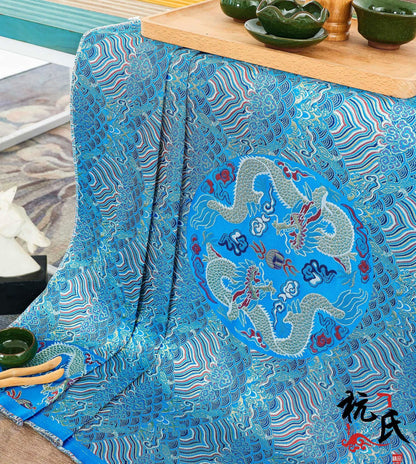 Dragon Sea Wave Brocade Fabric: Silk Rayon Jacquard (29.5"/75cm)