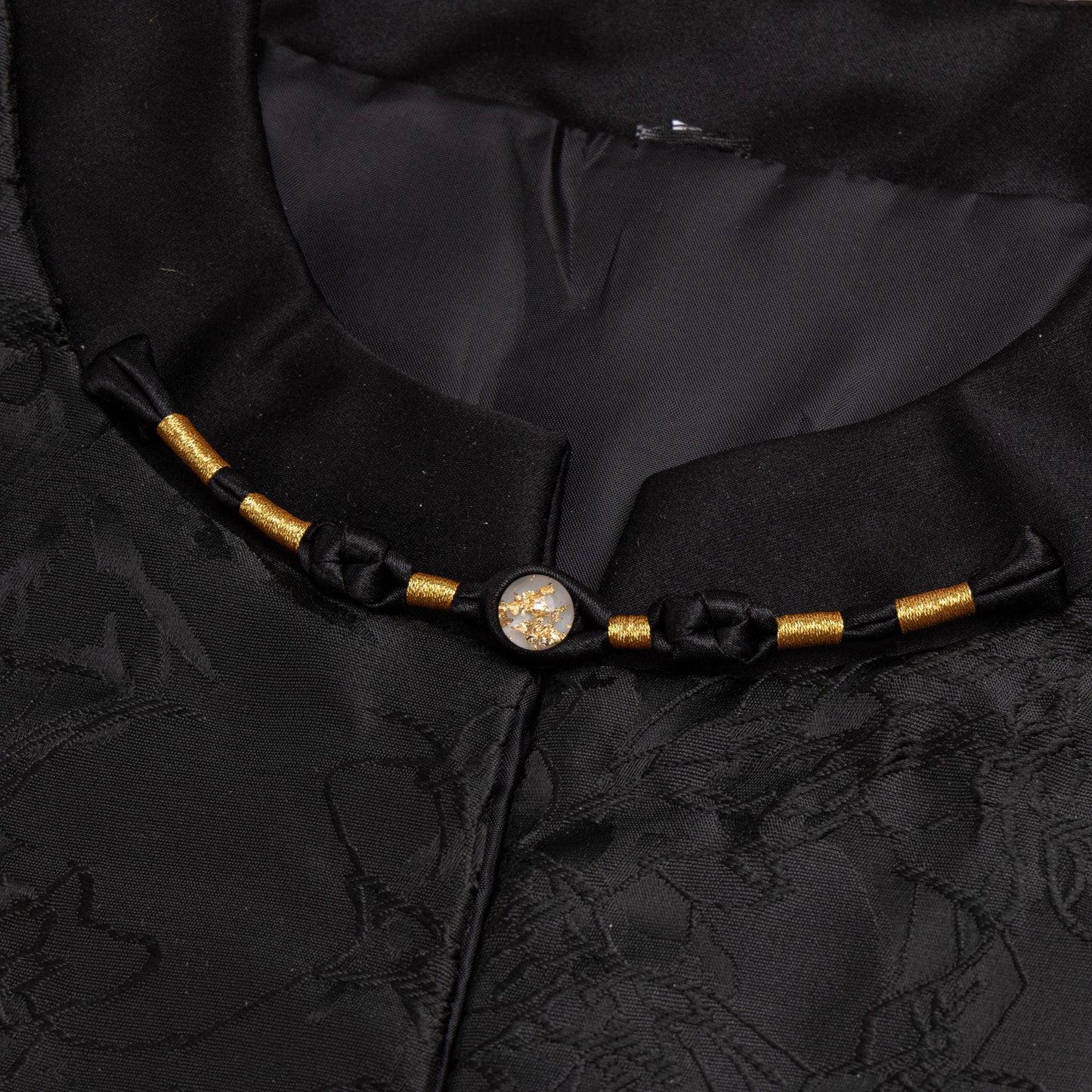 Handmade Cheongsam Satin Knot Buttons: Gold Foil Beads, Retro Ethnic Style