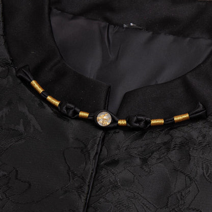 Handmade Cheongsam Satin Knot Buttons: Gold Foil Beads, Retro Ethnic Style