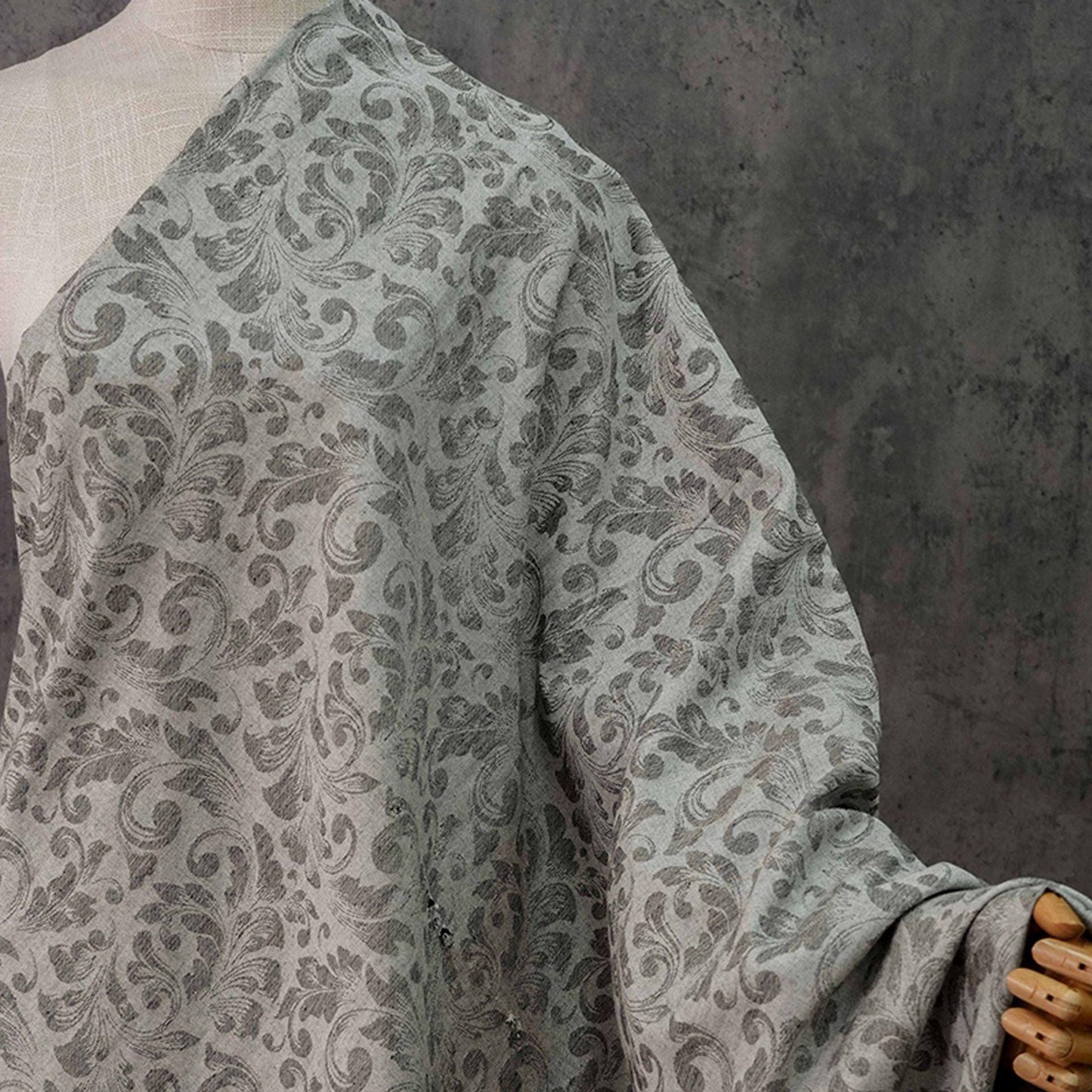 Japanese Floral Cotton Linen Fabric: Kimono Upholstery Drapery, 55"W