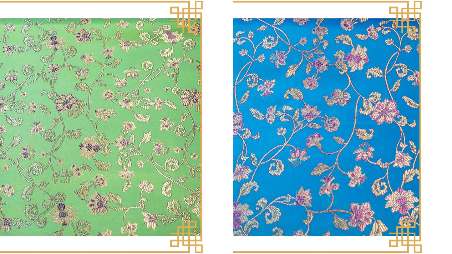Floral Silk Brocade Fabric: Wedding Damask, Upholstery & Costume (By The Meter)