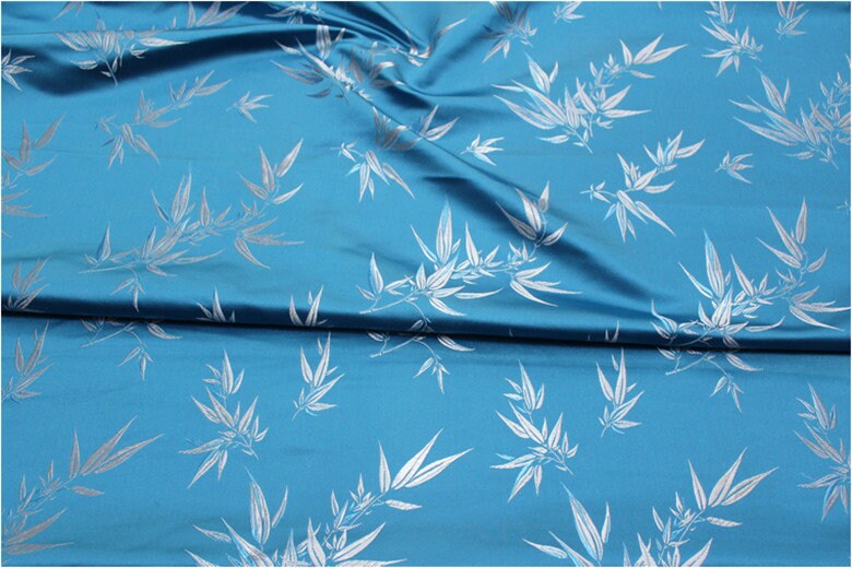 Bamboo Flower Silk Brocade Fabric: Quilting Sewing Upholstery (29.5" Wide)
