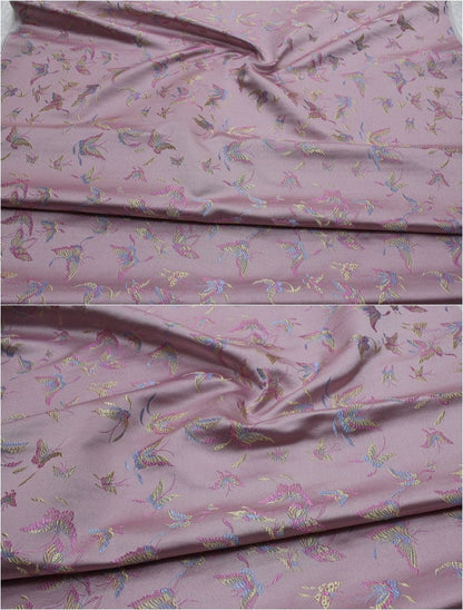 Butterfly Floral Silk Brocade Fabric - Chinese Jacquard (29.5"W)