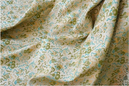 Flying Dragon Brocade Fabric: 59"W Rayon Satin