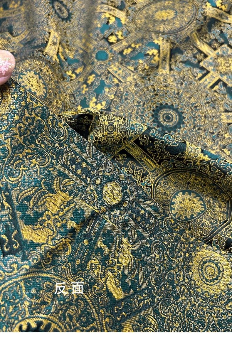 Japanese Kinran Brocade Fabric: Kimono, Geisha Bowknot, Upholstery
