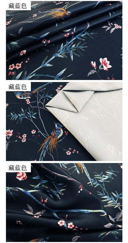 Bird Print Satin Fabric: Soft Polyester, 57" Wide, Apparel & Decor