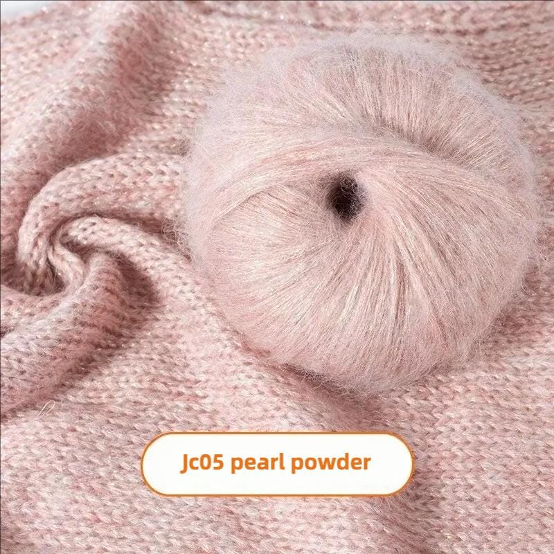 Rainbow Mohair Silk Yarn: Glitter Lace Knitting Wool (50g/100m)