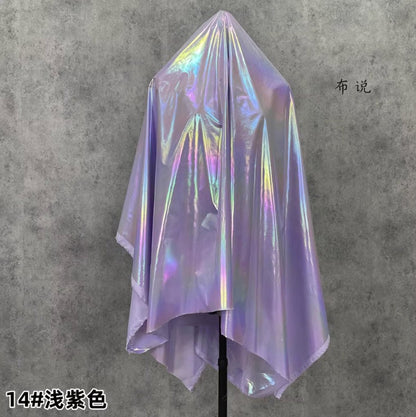 Metallic Silver Pleated Waterproof Fabric: Holographic Padded Jacket Material