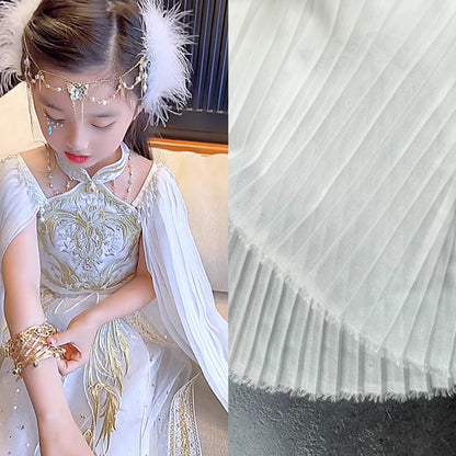 Pleated Organza Fabric: Soft Yarn, Stiff Texture, 59" Wide