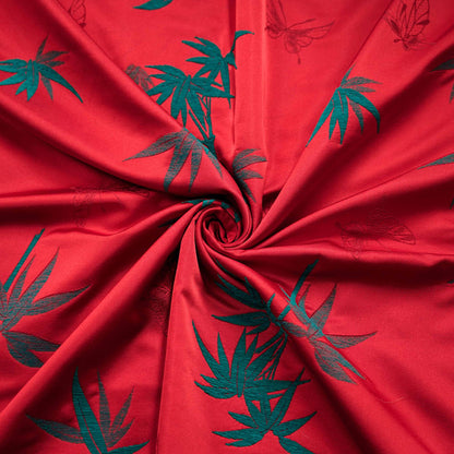 Tissu chenille jacquard réversible : tissage floral japonais en relief (55 po L)