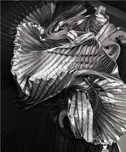 Metallic Pleated Fabric: 59" Wide Stiff Designer Material