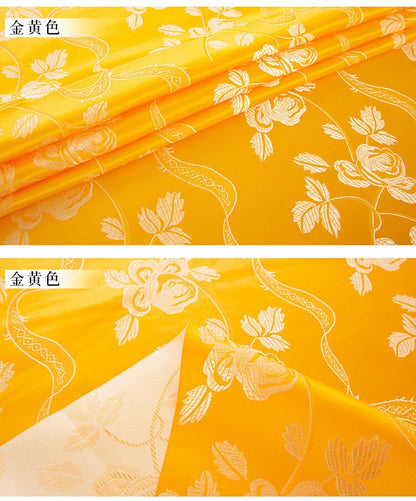 Tissu brocart de soie à motif floral : Damas en rayonne 45 po de large - Ruban rose